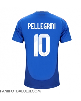 Italia Lorenzo Pellegrini #10 Tricou Fotbal Replică European 2024 Barbati Acasa